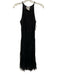 Stenay Size 6 Black Rayon Sleeveless Mesh Overlay Beaded Below knee Dress Black / 6