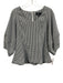 Pomander Place Size S Black & White Polyester Long Balloon Sleeve Checked Top Black & White / S