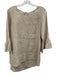 Crown Linen Designs Size XS Beige Linen Long Flare Sleeve Heathered High Low Top Beige / XS