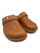 Ralph Lauren Shoe Size 36.5 Tan & Silver Leather Round Toe Stitch Detail Clogs Tan & Silver / 36.5