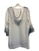 Solitaire Swim Size Small White, Blue, Gray Rayon Long Sleeve Cross Stitch Dress White, Blue, Gray / Small