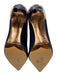 Ted Baker Shoe Size 37.5 Navy Blue Suede leather Pointed Toe Mid Heel Pumps Navy Blue / 37.5