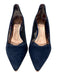 Ted Baker Shoe Size 37.5 Navy Blue Suede leather Pointed Toe Mid Heel Pumps Navy Blue / 37.5