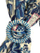 Farm Rio Size L White & Blue Cotton Blend 1/2 Puff Sleeve Garden Print Dress White & Blue / L