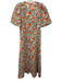 Hunter Bell Size 8 White, Blue & Orange Linen Blend Floral Short Sleeve Dress White, Blue & Orange / 8