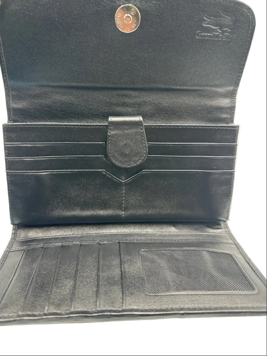 Black Crocodile Leather Stingray Leather Flap Snap Button Clutch Bag