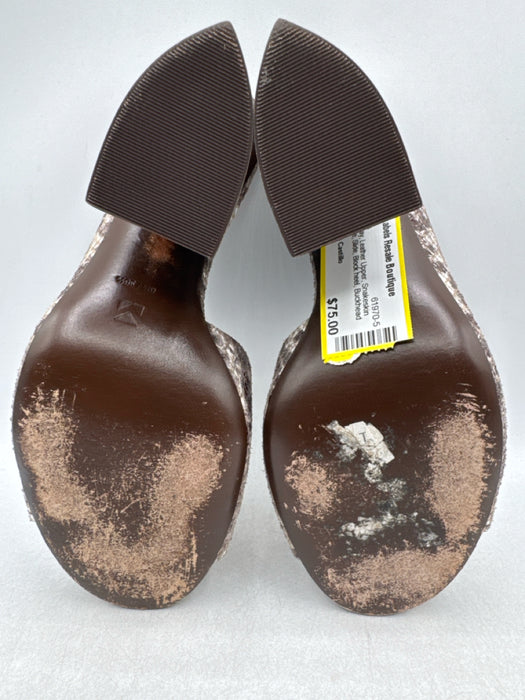 Mercedes Castillo Shoe Size 6.5 Beige Gray Leather Upper Snakeskin print Sandals