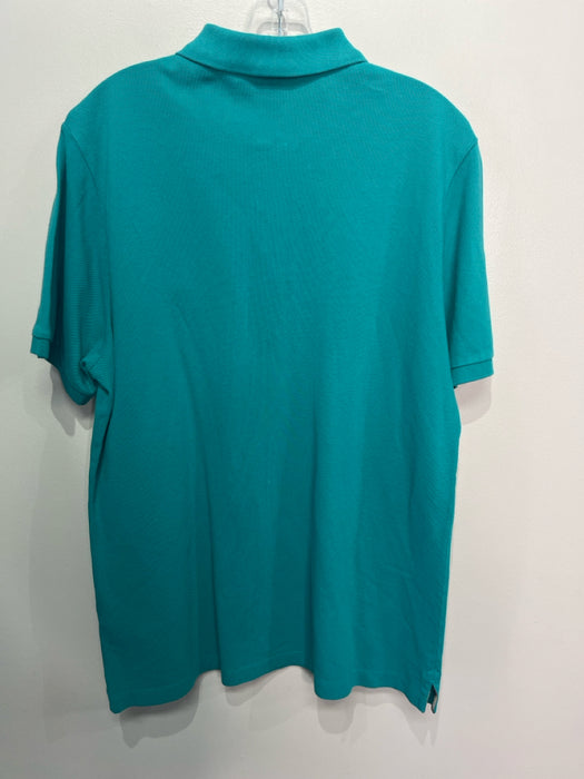 Burberry Size XXL Teal Cotton Solid Polo Men's Short Sleeve