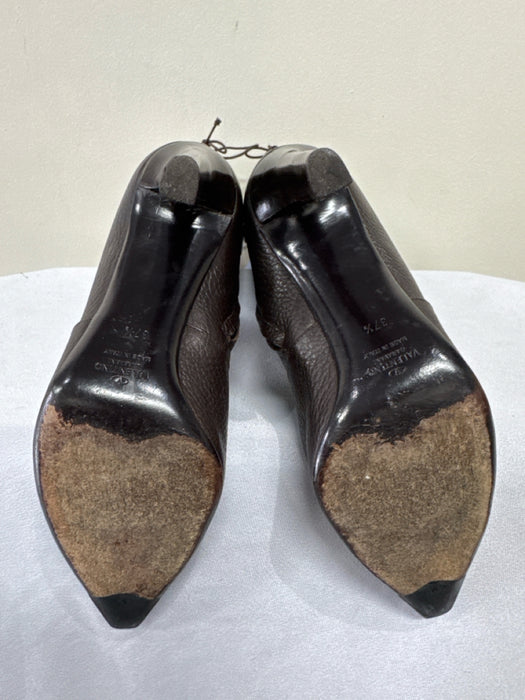 Christian Louboutin Shoe Size 38.5 Black Leather Upper Fabric Block Suede Pumps