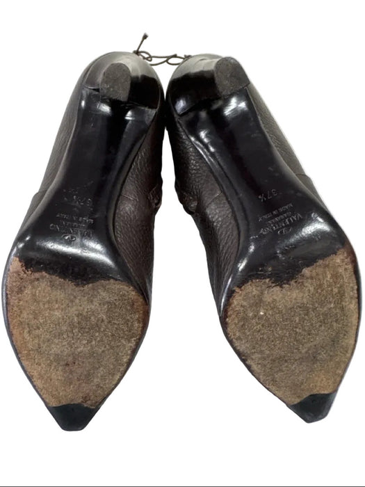 Christian Louboutin Shoe Size 38.5 Black Leather Upper Fabric Block Suede Pumps