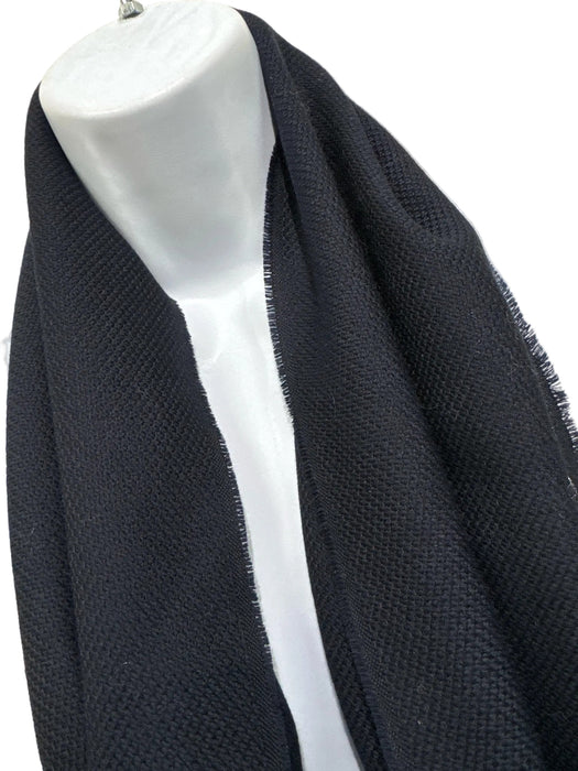 Valentino Blue Wool Fringe Detail scarf