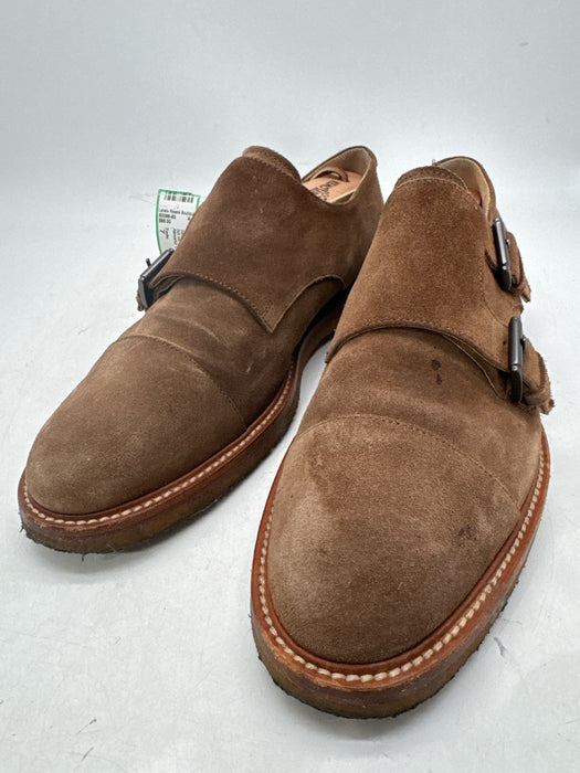 Tods Shoe Size 7 AS IS Brown Suede Double Monk Almond Toe Stacked Heel Shoes