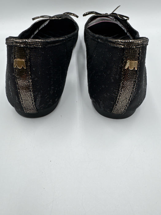 Birdies Shoe Size 9.5 Black Mesh Glitter Bow Ballet Flats