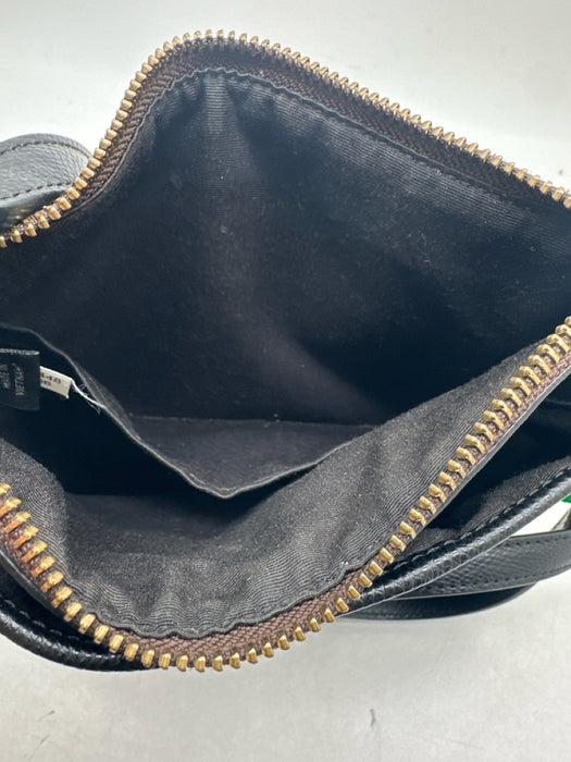 Coach Brown & Black Leather Monogram Logo Gold Hardware Crossbody Bag