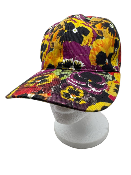 Loewe Black, Orange, Multi Cotton Adjustable Strap Floral Baseball Cap Hat