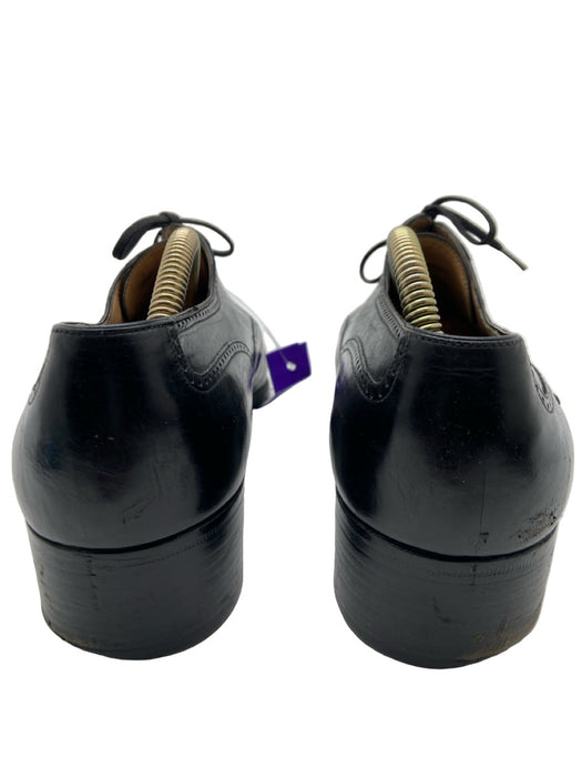 Gucci Shoe Size 44.5 Black Leather Solid Lace Up Brogue Men's Shoes