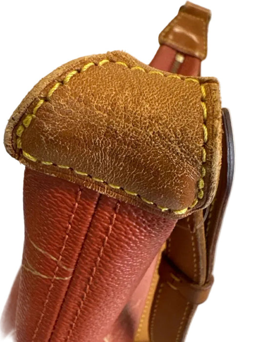 Louis Vuitton Red & Tan Leather Coated Canvas Monogram Shoulder Bag Bag
