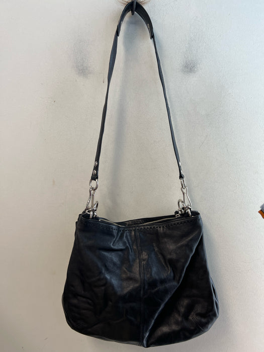 Coach Black Leather Triple Compartment Shoulder & Crossbody Straps Bag
