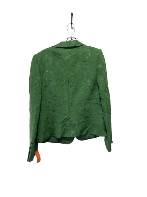 Armani Size 12 Green Blazer Floral Textured shoulder pads Jacket Green / 12