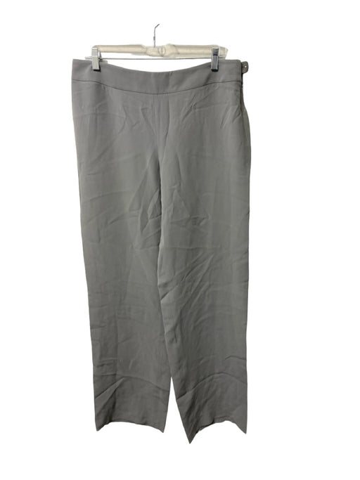 Giorgio Armani Size 46 Gray Silk Mid Rise Side Zip Wide Leg Pants Gray / 46