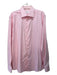 Eton Size 17.5 Pink & White Cotton Plaid Button Down Men's Long Sleeve Shirt 17.5