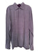 Zegna Size L Purple Cotton Solid Polo Men's Long Sleeve Shirt L