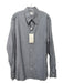 Armani NWT Size XL Gray & Blue Cotton Striped Button Down Long Sleeve Shirt XL