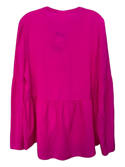 Lilly Pulitzer Size L Hot pink Silk Lace Up Neck Long Sleeve Top Hot pink / L