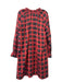 Brooke Wright Size L Red Green Black Blue Plaid Ruffle Neckline Dress Red Green Black Blue / L