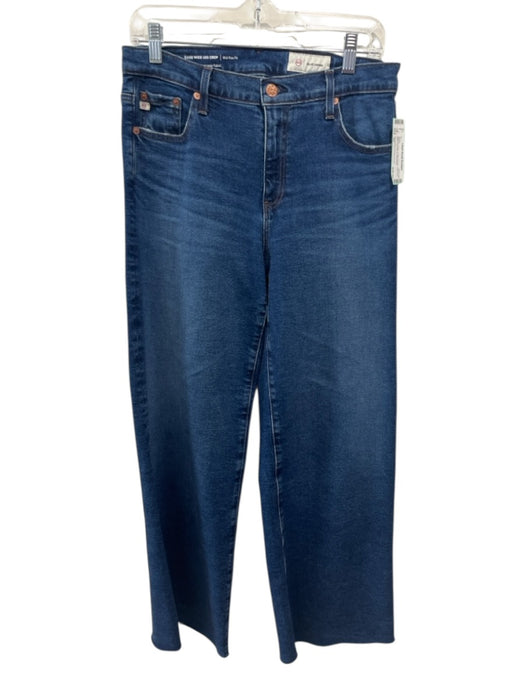 AG Adriano Goldschmied Size 28 Medium Wash Cotton Denim High Rise Wide Leg Jeans Medium Wash / 28