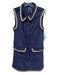 By Anthropologie Size M navy blue & multi Cotton Corduroy Quarter Button Dress navy blue & multi / M