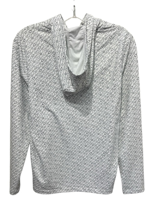 Peter Millar Size M White, Green, Gray Polyester Long Sleeve Embroidered Sweater White, Green, Gray / M