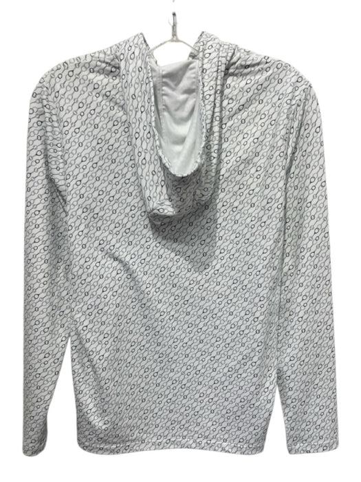 Peter Millar Size M White, Green, Gray Polyester Long Sleeve Embroidered Sweater White, Green, Gray / M