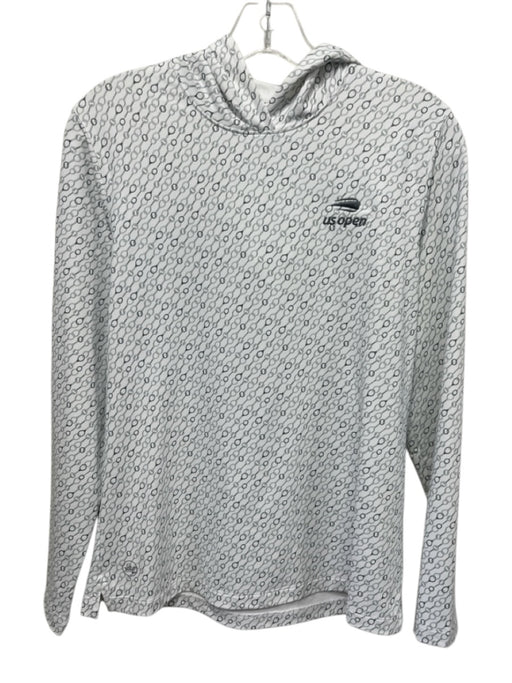 Peter Millar Size M White, Green, Gray Polyester Long Sleeve Embroidered Sweater White, Green, Gray / M