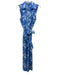 J Mclaughlin Size L Blue & White Polyester Abstract Floral Half Button Dress Blue & White / L