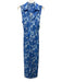 J Mclaughlin Size L Blue & White Polyester Abstract Floral Half Button Dress Blue & White / L