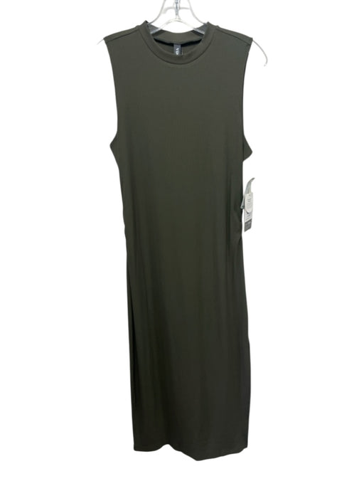 Vuori Size L Green Modal Ribbed Sleeveless Dress Green / L
