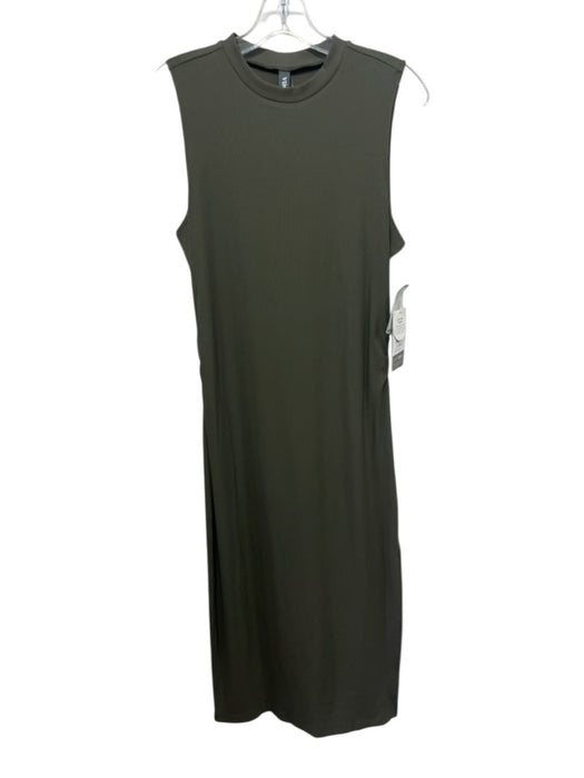 Vuori Size L Green Modal Ribbed Sleeveless Dress Green / L