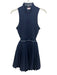 Wilson Size S Navy Blue & White Polyester Quarter Zip Perforated Open Back Dress Navy Blue & White / S