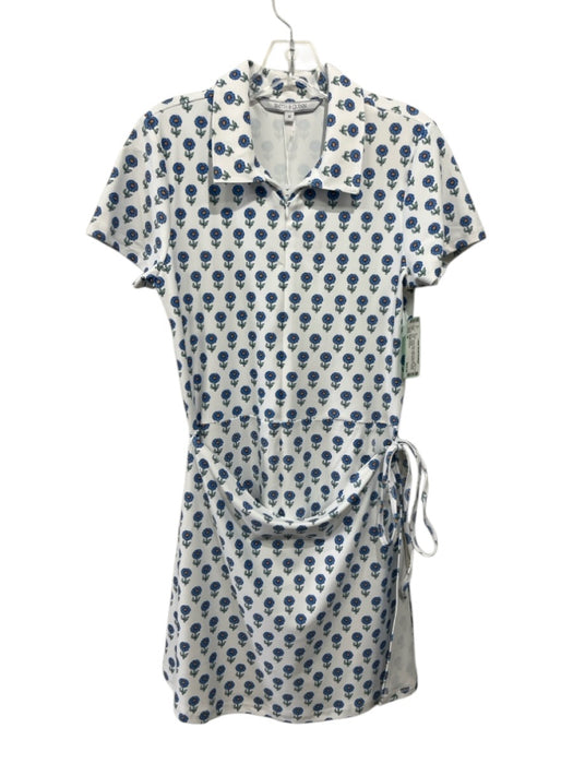 Smith & Quinn Size M White, Blue, Multi Polyester floral print Quarter Zip Dress White, Blue, Multi / M