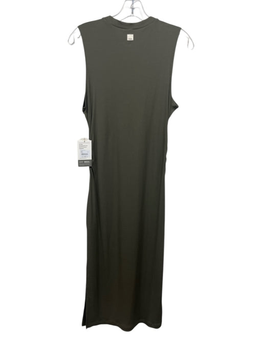 Vuori Size L Green Modal Ribbed Sleeveless Dress Green / L