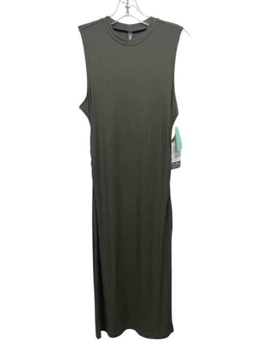 Vuori Size L Green Modal Ribbed Sleeveless Dress Green / L