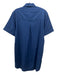 Lady Captain Size S Blue Cotton Quarter Button Short Sleeve Breast Pockets Dress Blue / S