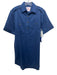 Lady Captain Size S Blue Cotton Quarter Button Short Sleeve Breast Pockets Dress Blue / S