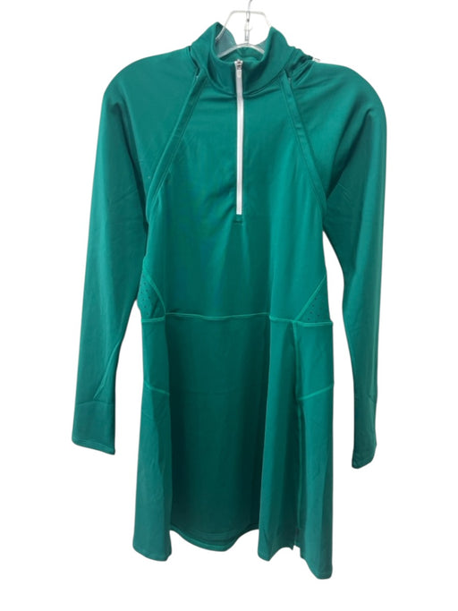 Wilson Size M Green & White Polyester Quarter Zip Perforated Open Back Dress Green & White / M