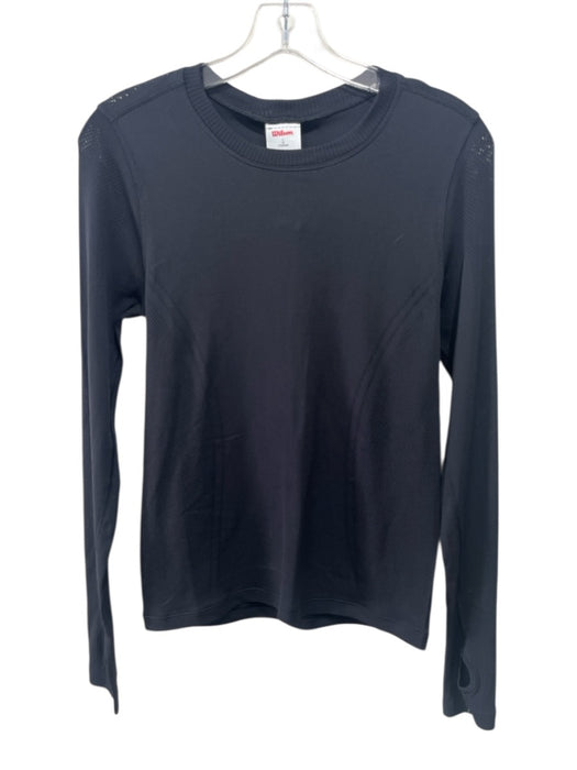 Wilson Size L Black Nylon Long Sleeve Perforated Top Black / L