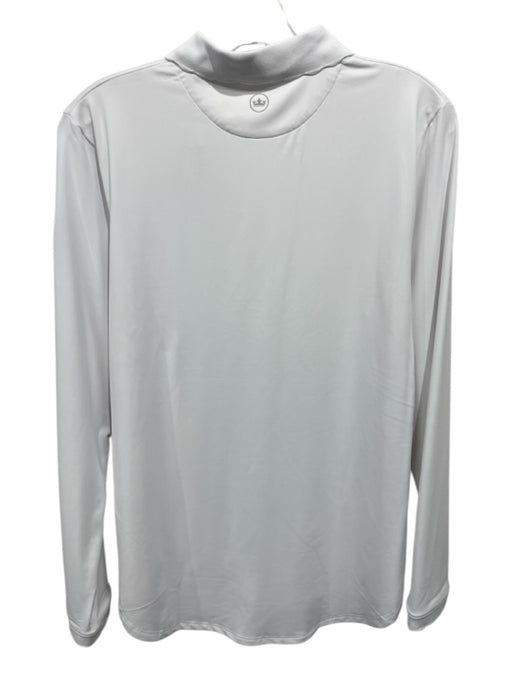 Peter Millar Size L White Polyester Long Sleeve Polo Top White / L