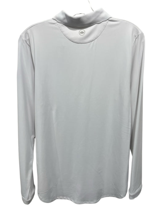 Peter Millar Size L White Polyester Long Sleeve Polo Top White / L