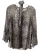 Elie Tahari Size L Beige & Brown Silk Leopard Print Sheer Long Sleeve Top Beige & Brown / L