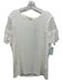Elie Tahari Size XL Ivory Modal Floral Detail Embroidery Short Sleeve Top Ivory / XL